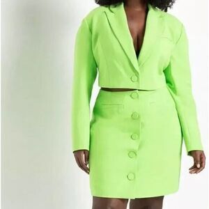 ELOQUII spring cropped‎ blazer dress in green, size 20